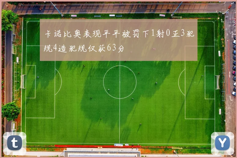 卡诺比奥表现平平被罚下1射0正3犯规4造犯规仅获63分